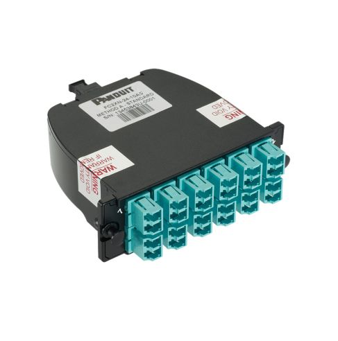 Адаптер для оптико-волоконних з’єднань OM3, 12xLC Duplex, 2xMPO