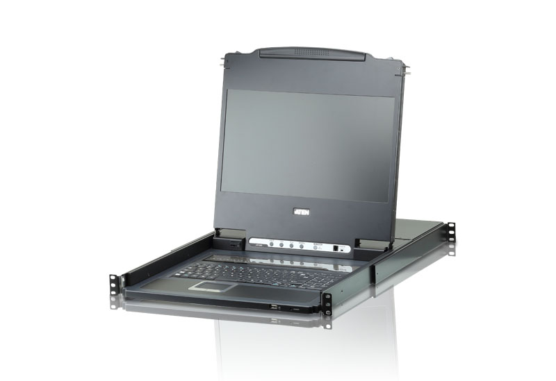 8-портовый КВМ-коммутатор с широкоэкранным ЖК-дисплеем и интерфейсом DVI