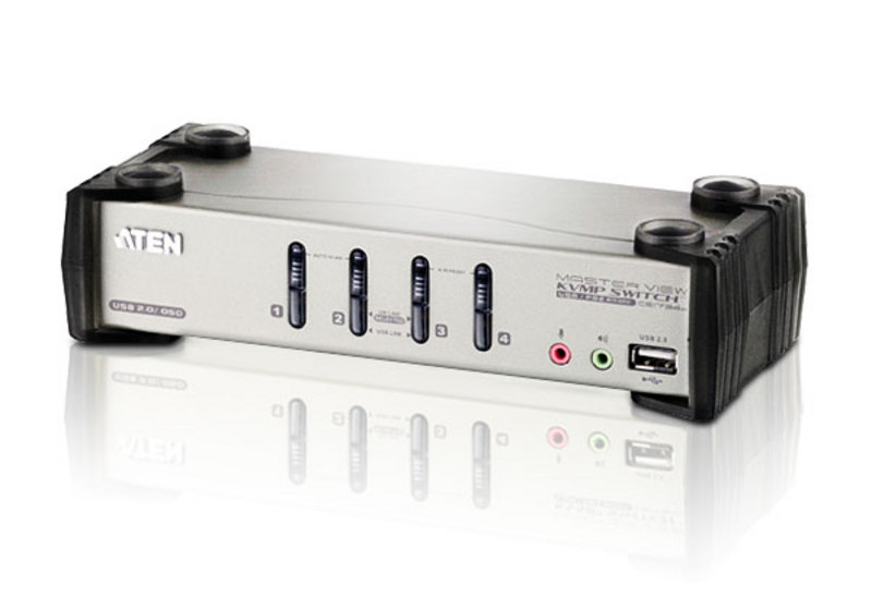 4-портовый переключатель USB 2.0 KVMP™ с экранным меню, кабели USB и БП в комлекте