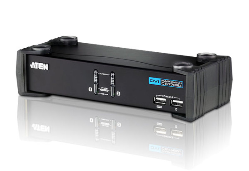 CubiQ™ 2-портовый коммутатор USB 2.0 DVI KVMP™, кабели в комплекте