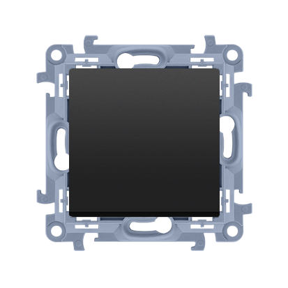 Bимикач SIMON10 1х нажимний, швидке з'єднання, чорний матовий  (CP1C.01/49)