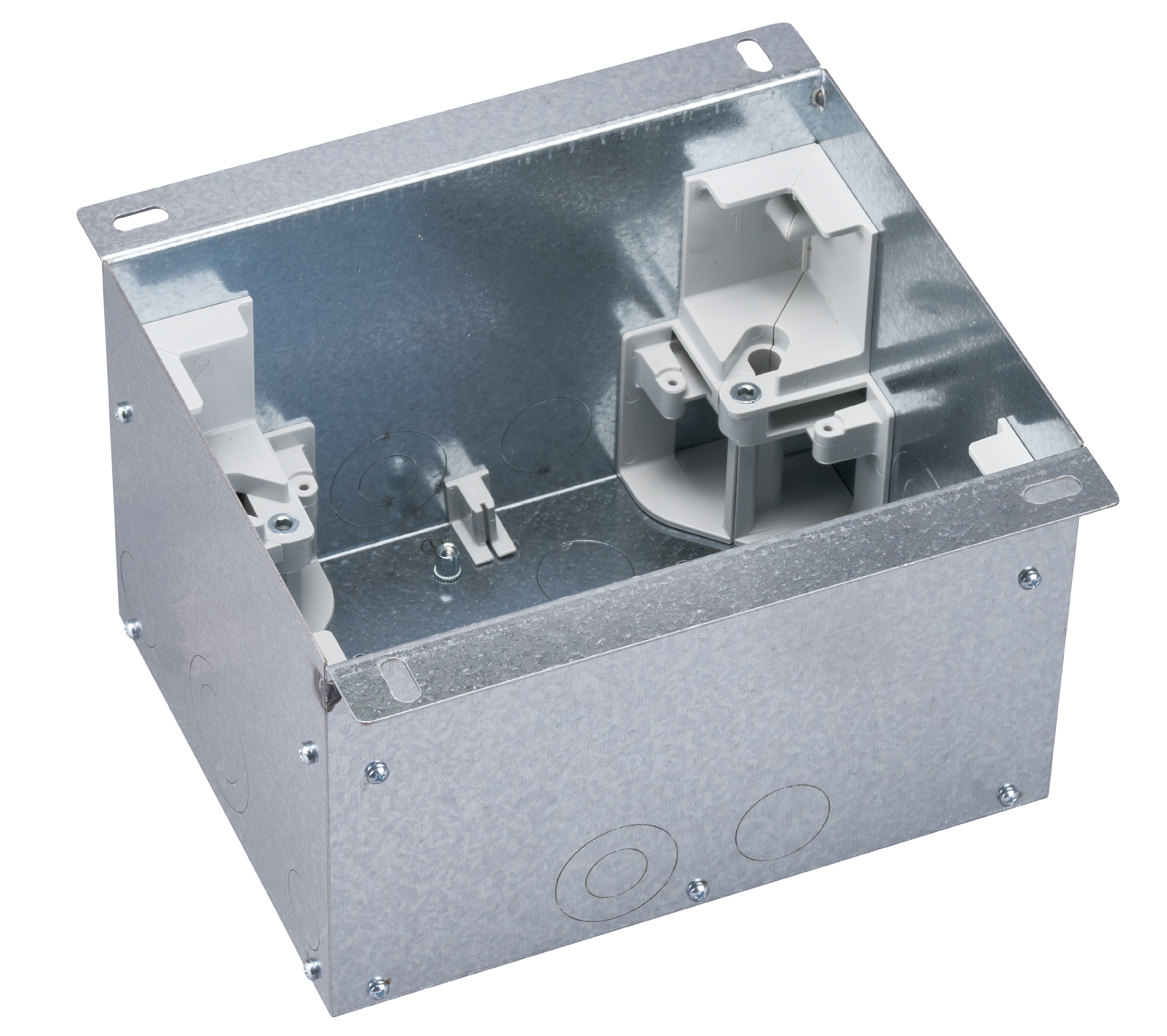 Підлогова металева коробка на 4хK45 модулі для наливних підлог, глибина 123 мм (KGH401/8)