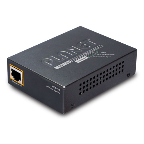 Single Port 10/100/1000Mbps Ultra POE Injector (60 Watts) -w/external power adapter