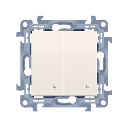 Bыключатель SIMON10 проходной 2х с подсветкой, кремовый  (CW6/2L.01/41)