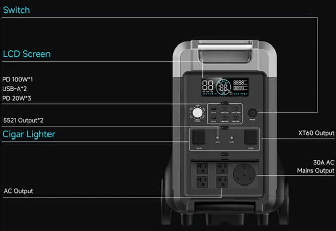 ECO PLAY, SYD-N066 (3600W), 3840Wh, 1200Ah, LiFePo4 Extra Battery option