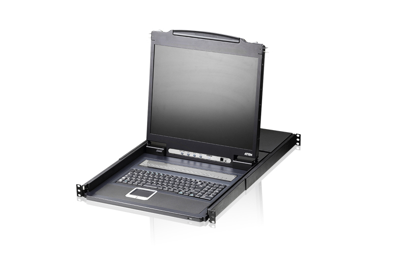 8-портовый KVM коммутатор Single Rail с 19" LCD экраном, 19", 2 кабеля в комплекте