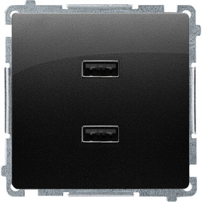Зарядний пристрій 2хUSB тип A, 5V, 2.1A, Basic, чорний матовий (BMC2USB.01/49)