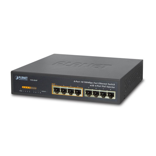 8-Port 10/100Mbps with 4-Port PoE Ethernet Switch