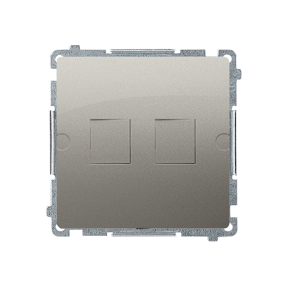 Адаптер Basic для 2xRJ45 Keystone, металевий супорт, сатин (BMPT/29)