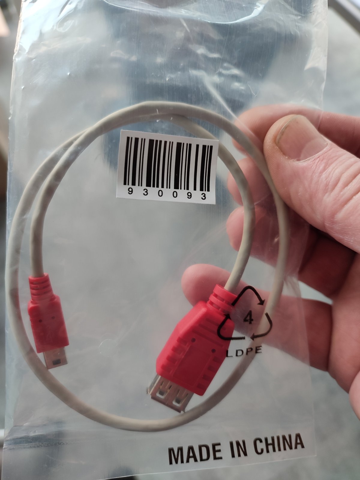 Кабель USB AF B5M 1P24AWG 82C24AWG 500MM BK