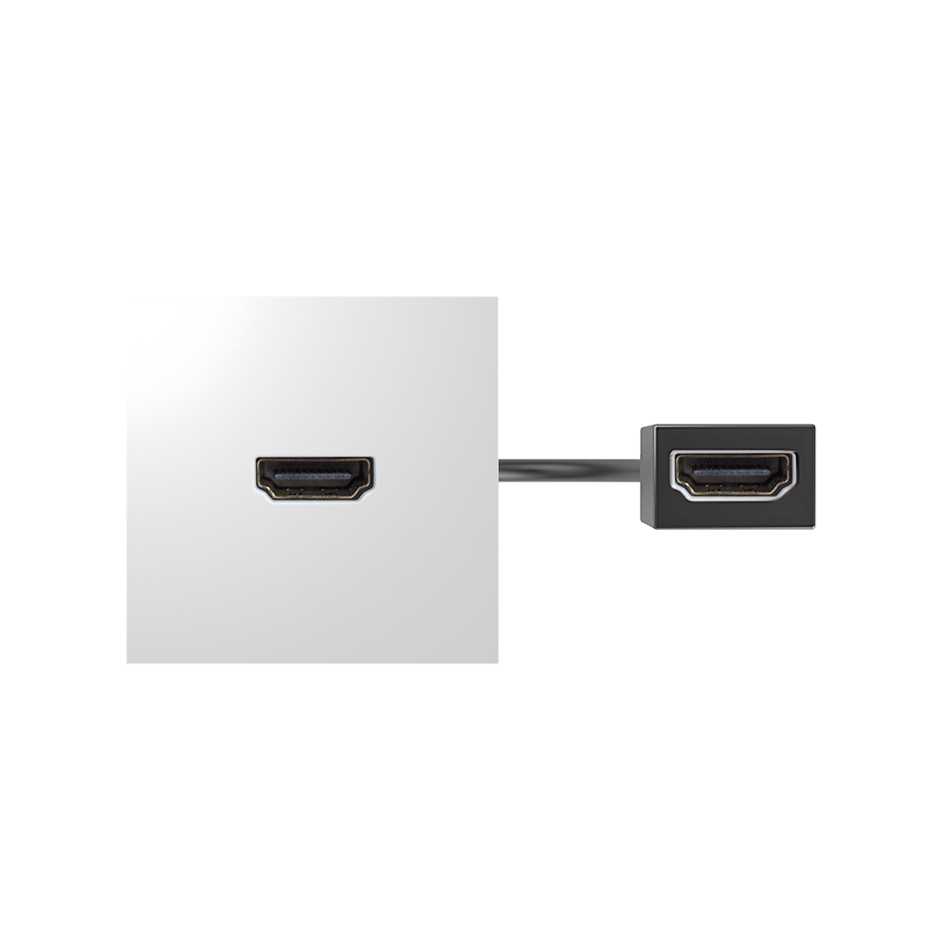 Модуль з адаптером, прохідний HDMI "мама-мама", білий, Simon400 (40001194-030)