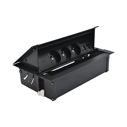 Розет блок S487: 3x250В Schuko, зар пристр 1xUSB AC, 1хHDMI, 1xRJ45; чорний (48730F30BB00100-44)
