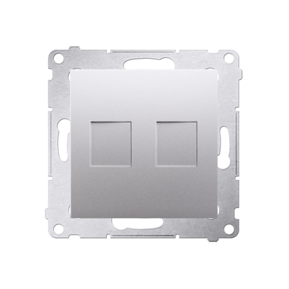 Адаптер информационный Premium 2xRJ45 Keystone, серебро матовое (DKP2.01/43)