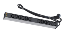Подовжувач із блоком розеток 19" 1U, 12xIEC C13, шнур 3м., вилка Schuko