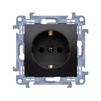 Розетка електрична SIMON 10 SCHUKO, чорний матовий (CGSZ1.01/49)
