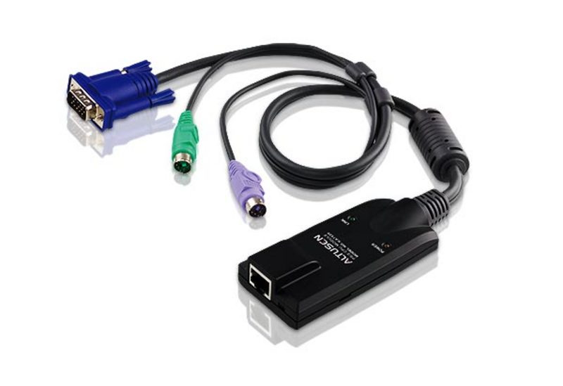 KVM кабель-адаптер, PS/2, Cat 5e до 40 м.