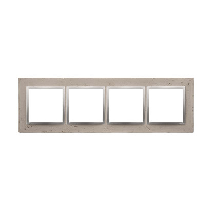 Рамка Premium NATURE 4x, светлый бетон серебро (DRN4/92)