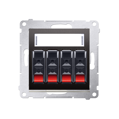 Розетка Premium аудио с нажимными клеммниками на 4 динамика, антрацит (DGL34.01/48)