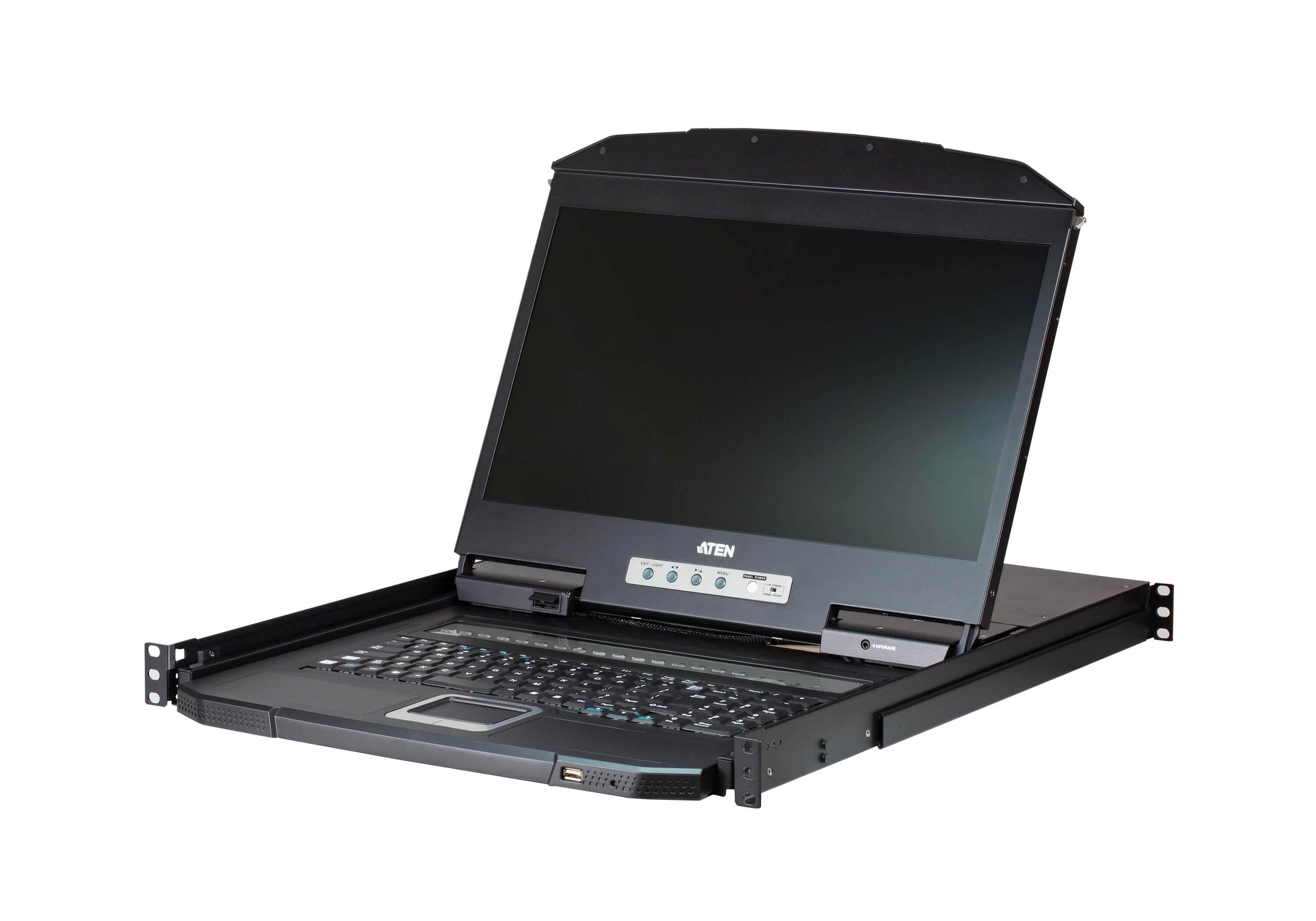 8-портовий Single Rail WideScreen LCD KVM-перемикач, LCD 18.5",  клавіатура, touch pad, каскад 256 п