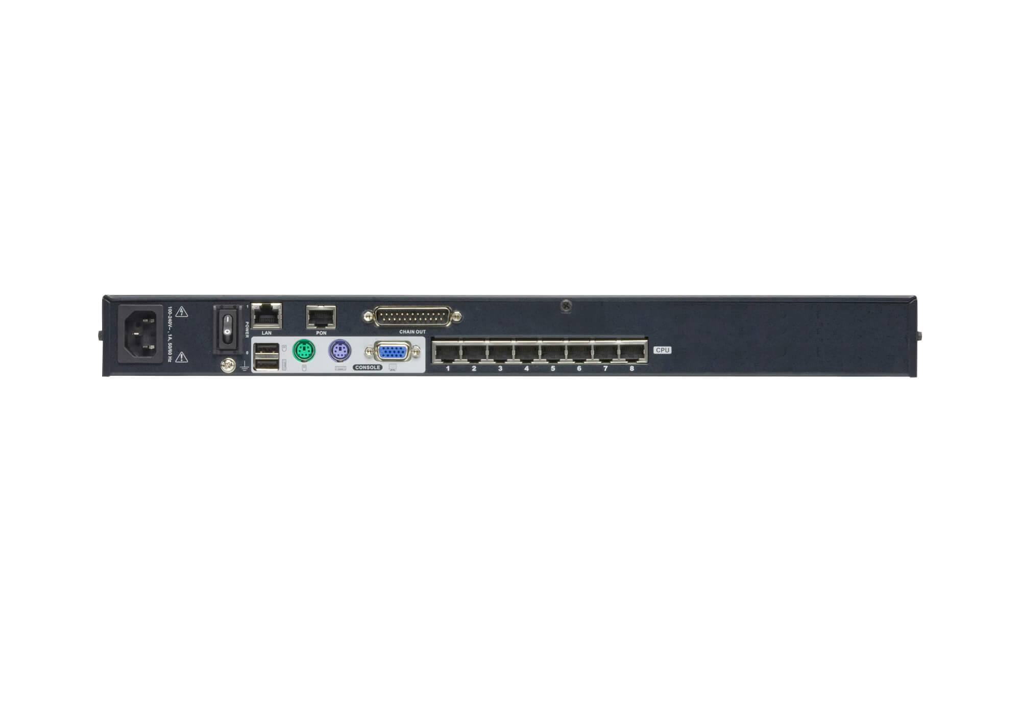 8-портовый Cat 5e KVM over IP коммутатор, 19"