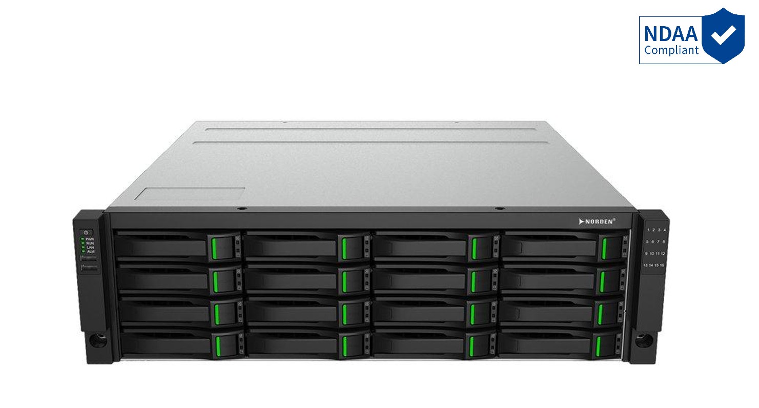 32-канальний 4К відеореєстратор ENR-16032-N-USK з 16 HDD слотами, HDMI, VGA, RAID, Smart Analytics