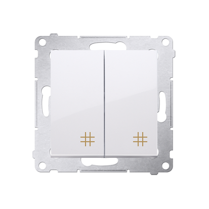 Выключатель Premium перекрестный двуклавишный, белый (DW7/2.01/11)