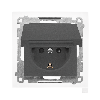 Розетка Shucko SIMON55 з кришкою IP44 сірий мат (TGSZ1BCZ.01/116)