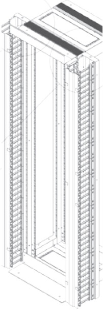 Кабельний організатор 48U 235x250мм для відкрітих стоек 