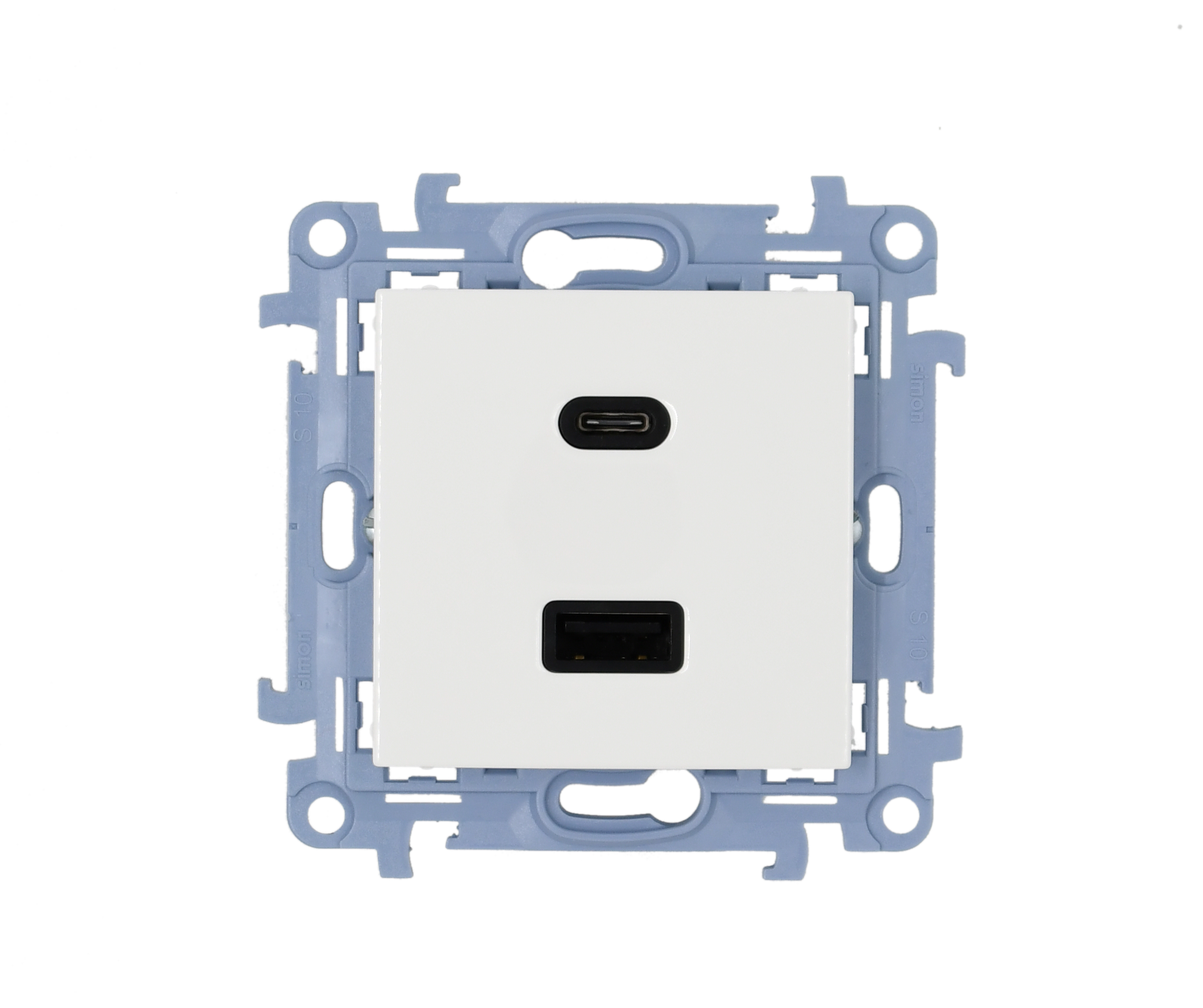 Зарядний пристрій 2хUSB тип A+С 5/9/12V (3.1A 5V), Simon10, білий (CEC2CA.01/11)