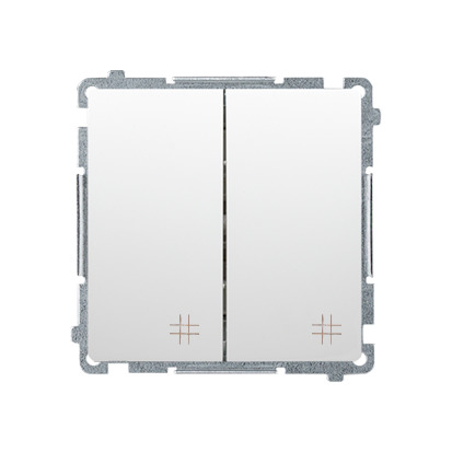 Вимикач 2кл.перехр., Simon Basic, 10AX 250V, білий (BMW7/2.01/11)