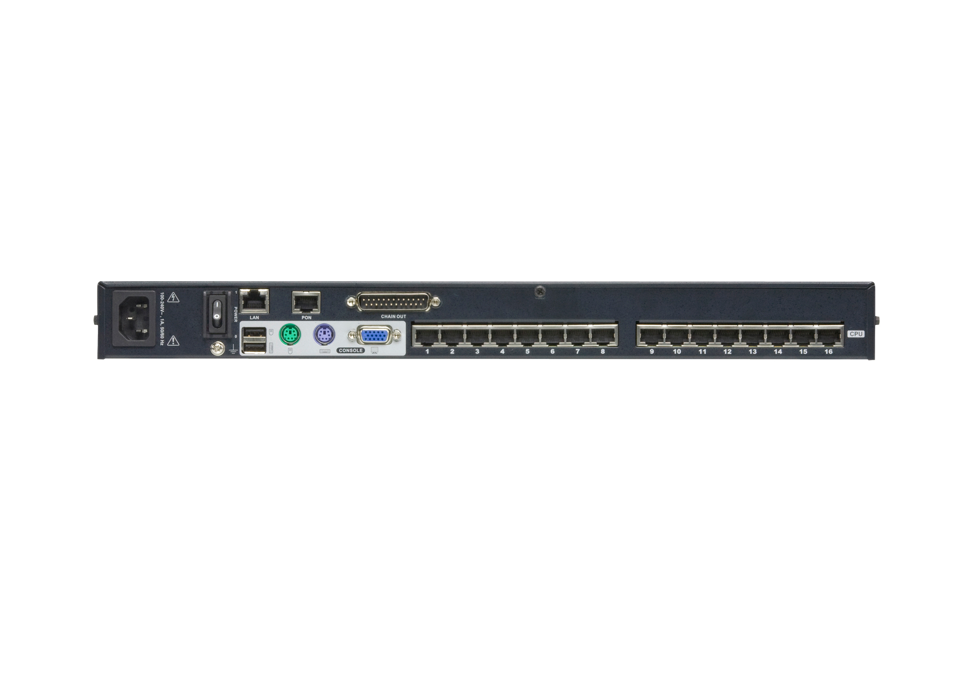 16-портовый Cat 5e KVM over IP коммутатор, 19"