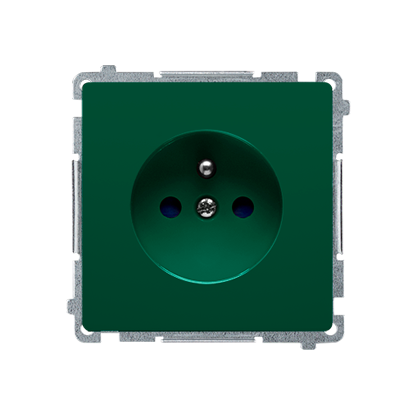 Розетка электрическая Basic с заземлением FRENCH, со шторками, зеленый (BMGZ1Z.01/33)