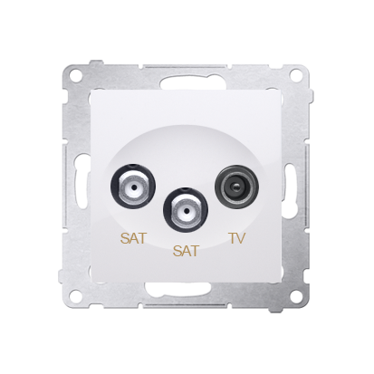 Розетка Premium для антенны SAT+SAT+RTV, белый (DASK2.01/11)