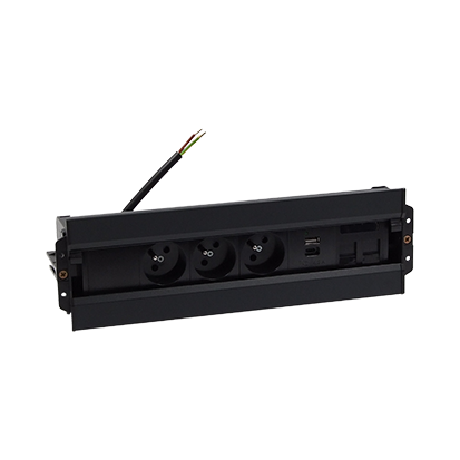 Врізн роз блок S486: 1x220В, зар прист 1хUSB-CC, 1xUSB-A, 1хHDMI; чорний   (48630F10B0F0100-44)