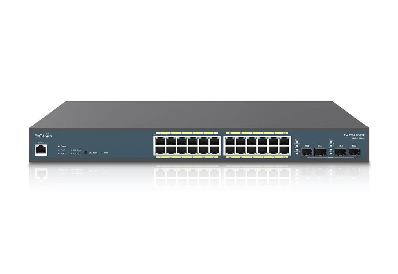 Комутатор EnGenius EWS7928P-FIT Switch  24-port GbE PoE.af/at(+) 185W 4xSFP L2 19i