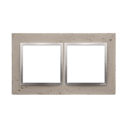 Рамка Premium NATURE 2x, светлый бетон серебро (DRN2/92)