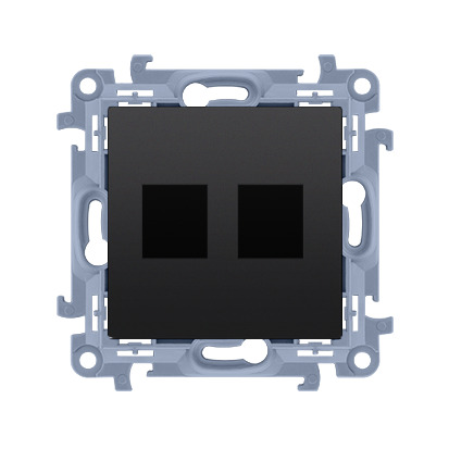 Адаптер інфрмаційний SIMON 10 2xRJ45 Keystone, чорний матовий (CKP2.01/49)