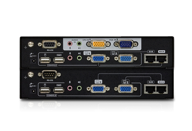 Dual View KVM удлинитель, USB, до 300 м. Cat 5e