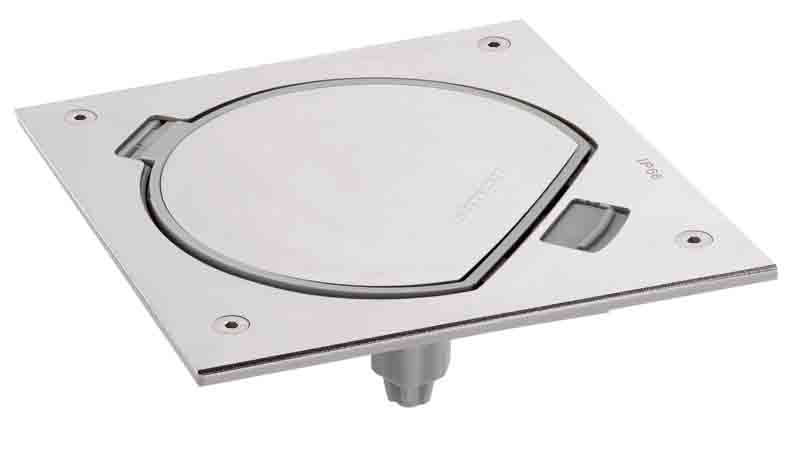 Люк підлоговий IP66 під 1 модуль 45х45 мм, нержавіюча сталь (KSE0/23/72)