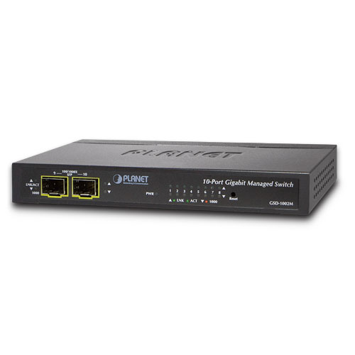 8-Port 10/100/1000Mbps + 2-Port 100/1000X SFP Managed Desktop Switch