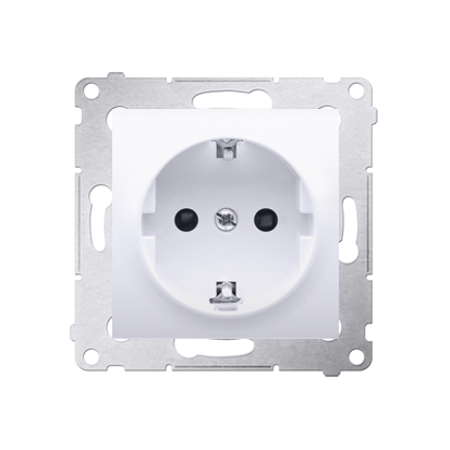 Розетка електрична Simon 54, з захистом, schuko, 16AX 250V, біла (DGSZ1Z.01/11)