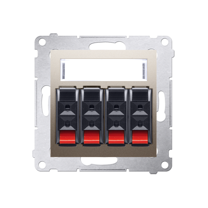 Розетка Premium аудио с нажимными клеммниками на 4 динамика, золото (DGL34.01/44)
