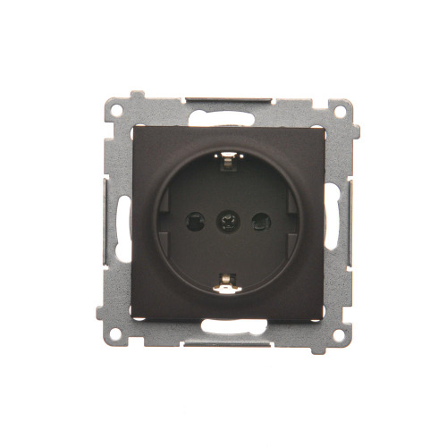 DGSZ1Z.01/46 - Розетка електрична Simon 54, з захистом, schuko, 16AX 250V~, коричневи (DGSZ1Z.01/46)