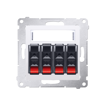 Розетка Premium аудио з нажимными клеммниками на 4 динамика, белый (DGL34.01/11)