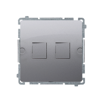 Адаптер Basic для 2xRJ45 Keystone мет. суппорт, сталь inox (BMPT/21)
