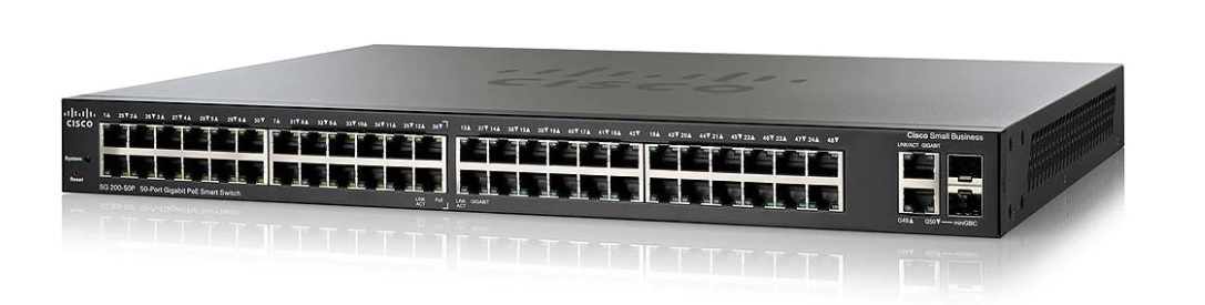 Комутатор SG 200-50P 50-port Gigabit PoE Smart Switch