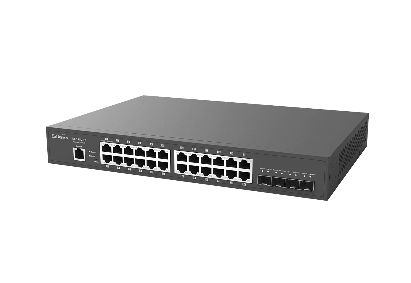 Комутатор EnGenius ECS1528T Cloud Managed Switch 24-port GbE 4xSFP+ L2+ 19i