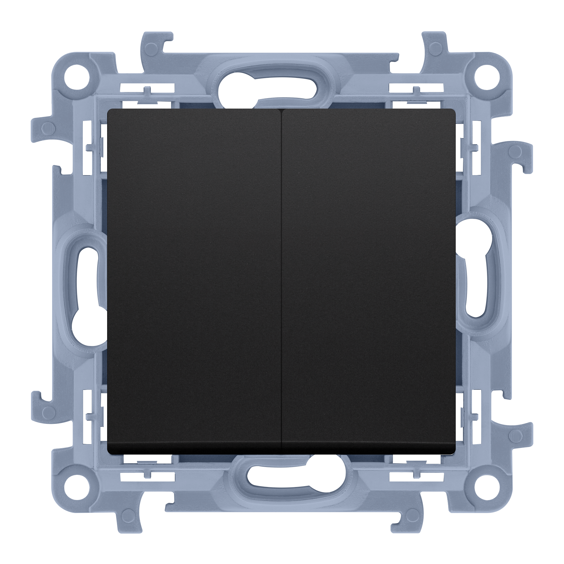 Bимикач SIMON10 2х нажимний, чорний матовий (CP2.01/49)