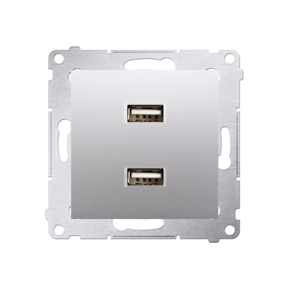 Розетка Premium USB 2x  5V 2.1A, серебро (DC2USB.01/43)