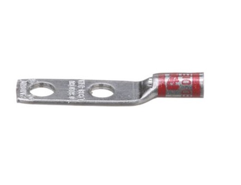 Наконечник з двома отворами 1/4'’, для кабелю #8 AWG , прямий (50шт/пак)